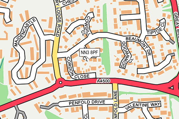 NN3 8PF map - OS OpenMap – Local (Ordnance Survey)