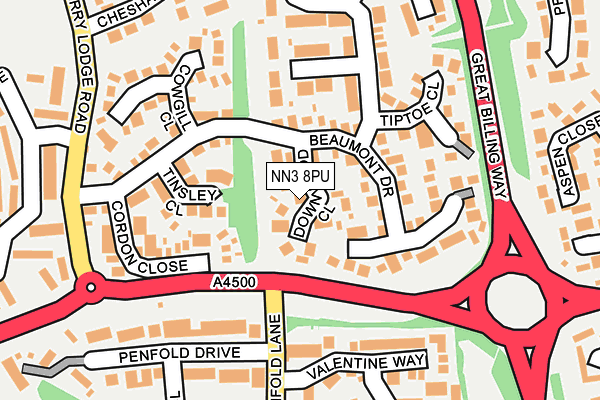 NN3 8PU map - OS OpenMap – Local (Ordnance Survey)