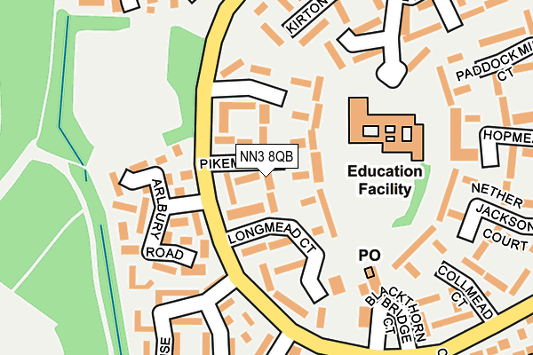 NN3 8QB map - OS OpenMap – Local (Ordnance Survey)