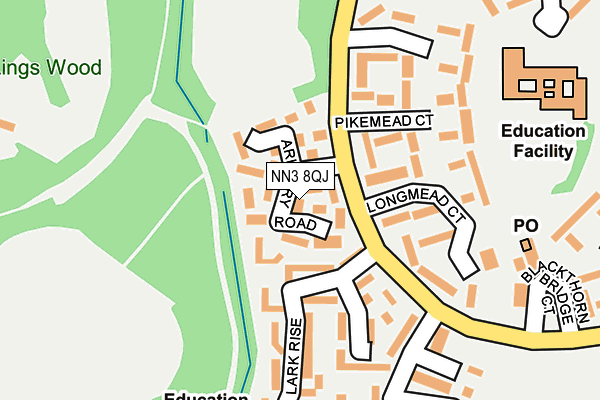 NN3 8QJ map - OS OpenMap – Local (Ordnance Survey)