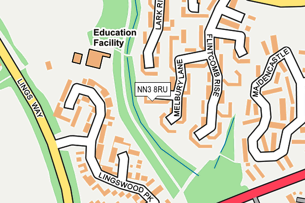 NN3 8RU map - OS OpenMap – Local (Ordnance Survey)