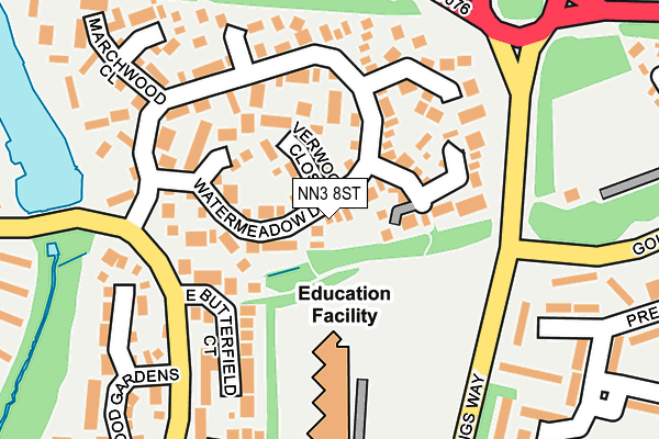 NN3 8ST map - OS OpenMap – Local (Ordnance Survey)