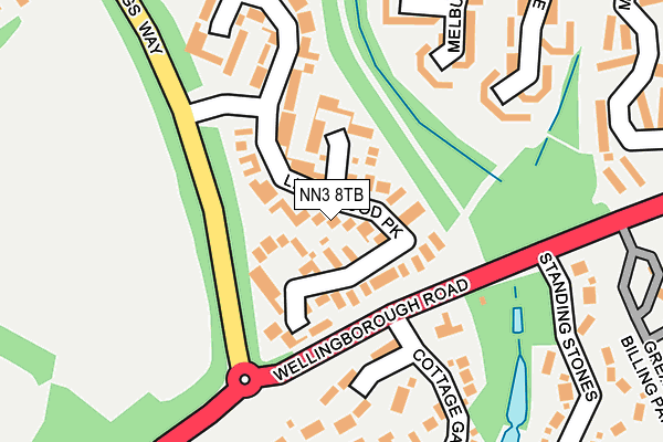 NN3 8TB map - OS OpenMap – Local (Ordnance Survey)