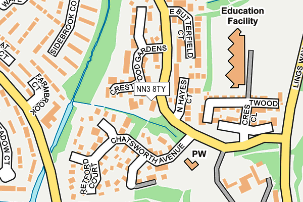 NN3 8TY map - OS OpenMap – Local (Ordnance Survey)