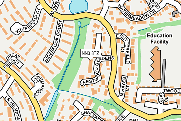 NN3 8TZ map - OS OpenMap – Local (Ordnance Survey)