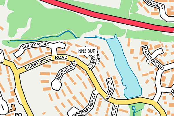 NN3 8UP map - OS OpenMap – Local (Ordnance Survey)