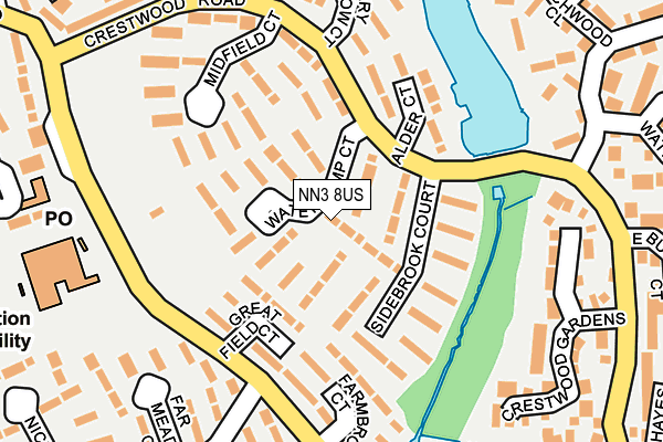 NN3 8US map - OS OpenMap – Local (Ordnance Survey)