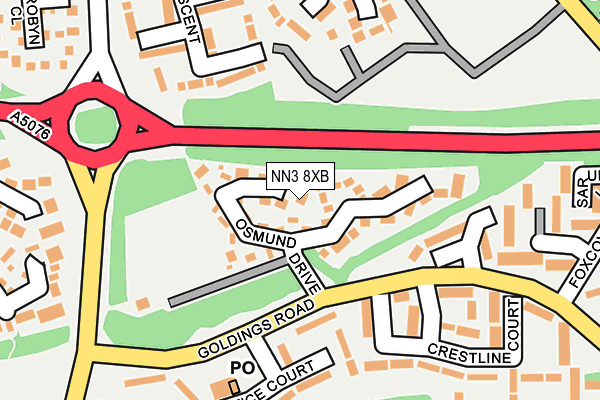 NN3 8XB map - OS OpenMap – Local (Ordnance Survey)