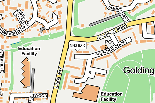 NN3 8XR map - OS OpenMap – Local (Ordnance Survey)