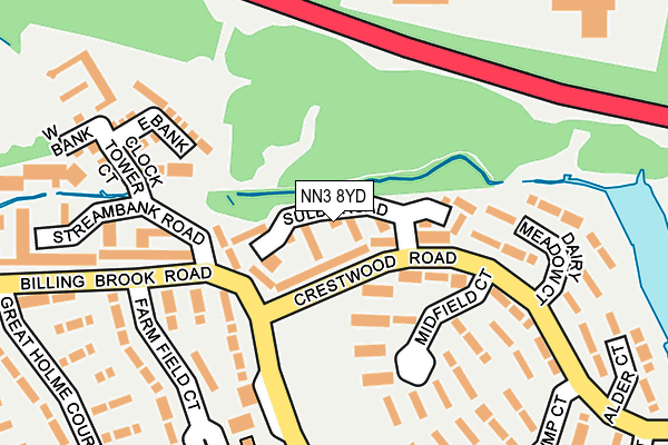 NN3 8YD map - OS OpenMap – Local (Ordnance Survey)