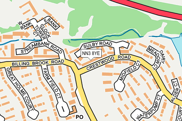 NN3 8YE map - OS OpenMap – Local (Ordnance Survey)