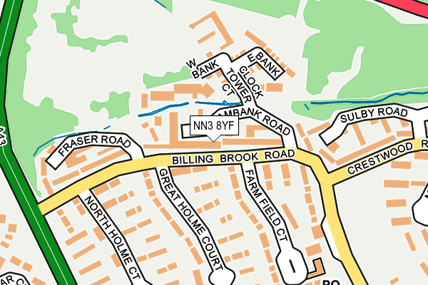 NN3 8YF map - OS OpenMap – Local (Ordnance Survey)