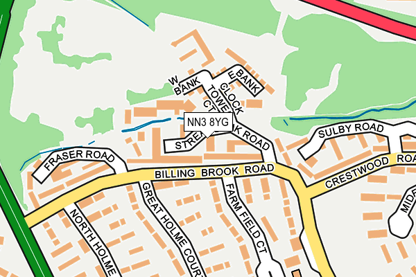NN3 8YG map - OS OpenMap – Local (Ordnance Survey)