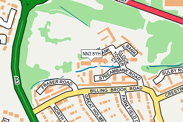NN3 8YH map - OS OpenMap – Local (Ordnance Survey)