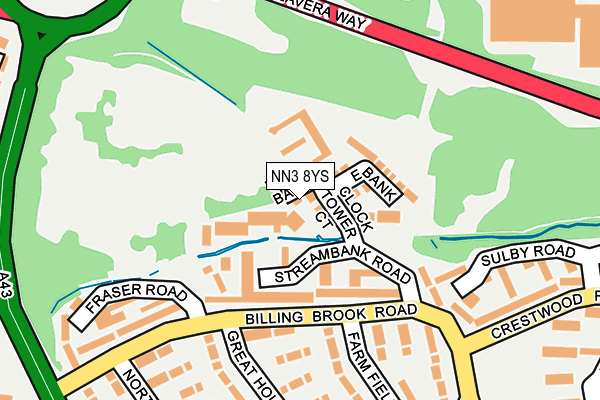 NN3 8YS map - OS OpenMap – Local (Ordnance Survey)