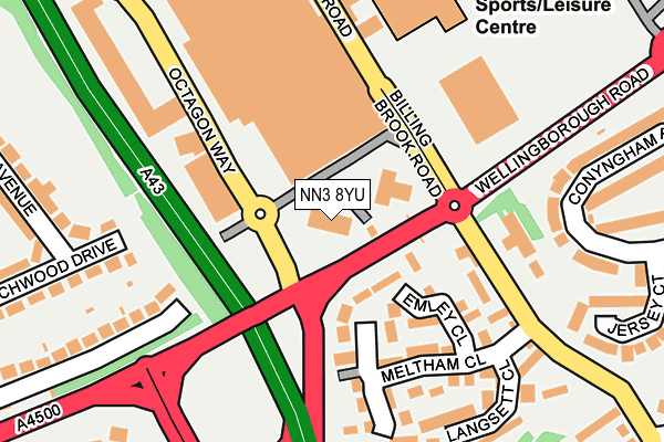 NN3 8YU map - OS OpenMap – Local (Ordnance Survey)