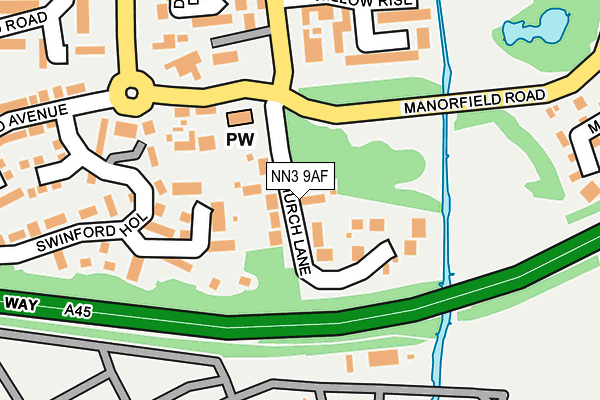 NN3 9AF map - OS OpenMap – Local (Ordnance Survey)