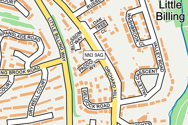 NN3 9AG map - OS OpenMap – Local (Ordnance Survey)