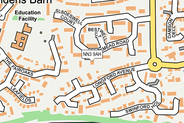 NN3 9AH map - OS OpenMap – Local (Ordnance Survey)