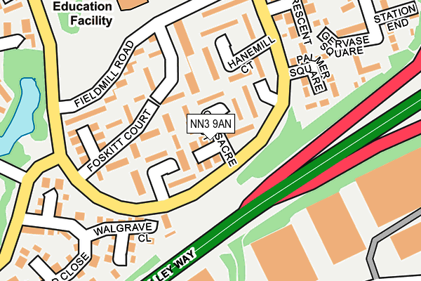 NN3 9AN map - OS OpenMap – Local (Ordnance Survey)