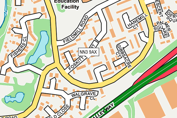 NN3 9AX map - OS OpenMap – Local (Ordnance Survey)