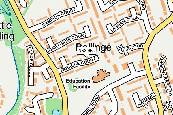 NN3 9BJ map - OS OpenMap – Local (Ordnance Survey)