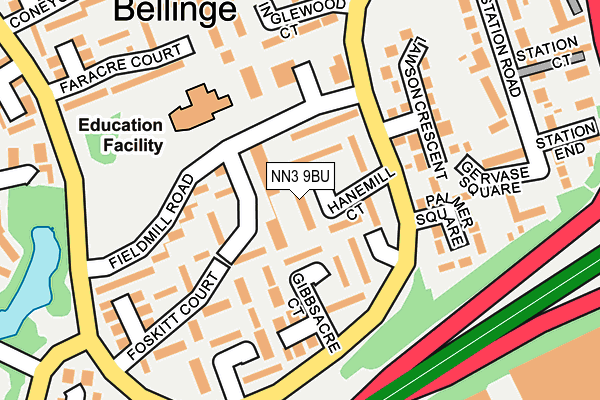 NN3 9BU map - OS OpenMap – Local (Ordnance Survey)
