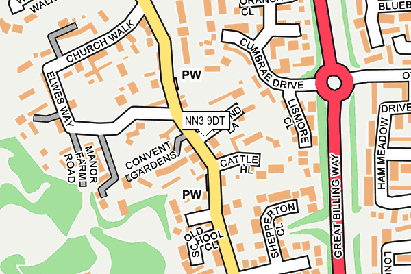 NN3 9DT map - OS OpenMap – Local (Ordnance Survey)