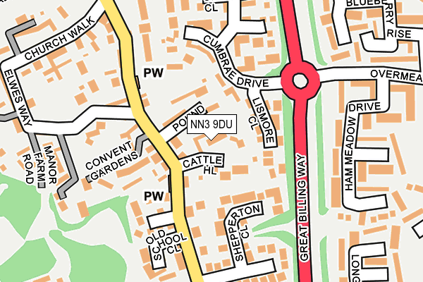 NN3 9DU map - OS OpenMap – Local (Ordnance Survey)