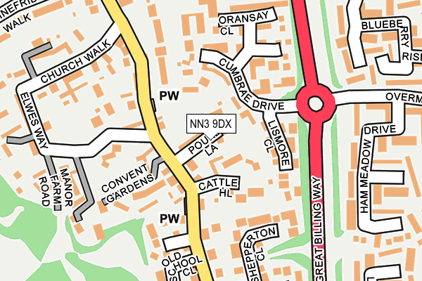 NN3 9DX map - OS OpenMap – Local (Ordnance Survey)