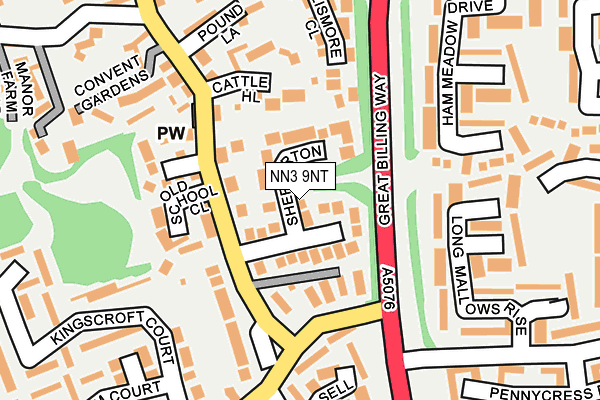 NN3 9NT map - OS OpenMap – Local (Ordnance Survey)