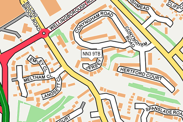 NN3 9TB map - OS OpenMap – Local (Ordnance Survey)
