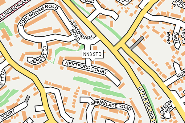 NN3 9TD map - OS OpenMap – Local (Ordnance Survey)