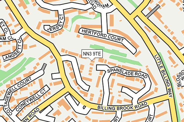 NN3 9TE map - OS OpenMap – Local (Ordnance Survey)