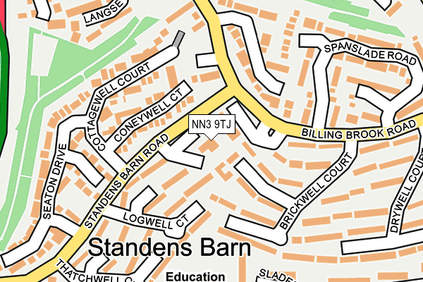 NN3 9TJ map - OS OpenMap – Local (Ordnance Survey)