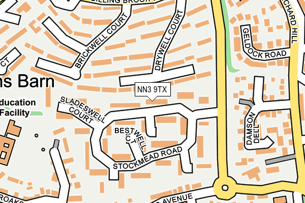 NN3 9TX map - OS OpenMap – Local (Ordnance Survey)