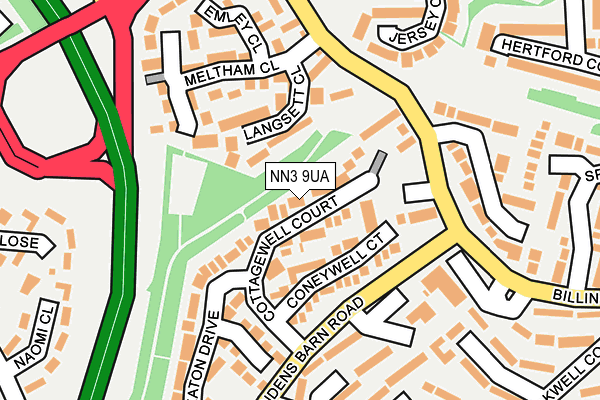 NN3 9UA map - OS OpenMap – Local (Ordnance Survey)