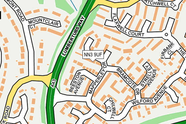 NN3 9UF map - OS OpenMap – Local (Ordnance Survey)