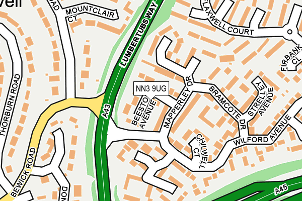 NN3 9UG map - OS OpenMap – Local (Ordnance Survey)