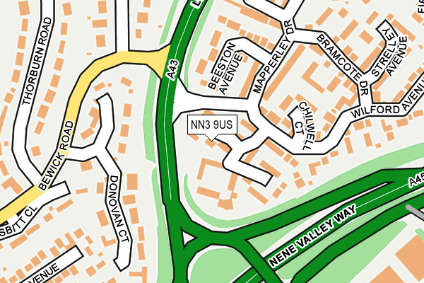 NN3 9US map - OS OpenMap – Local (Ordnance Survey)