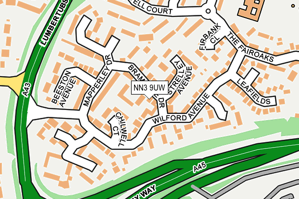NN3 9UW map - OS OpenMap – Local (Ordnance Survey)