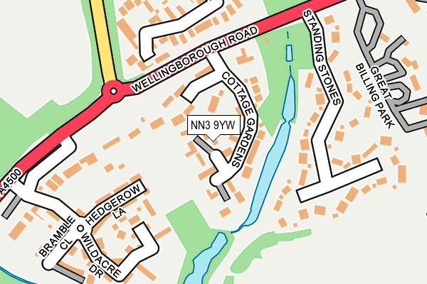 NN3 9YW map - OS OpenMap – Local (Ordnance Survey)