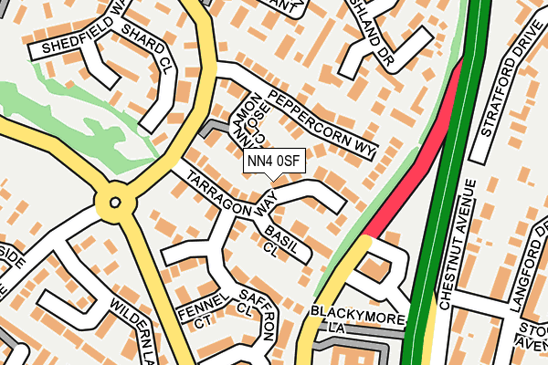 NN4 0SF map - OS OpenMap – Local (Ordnance Survey)