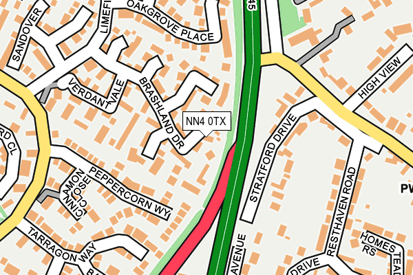 NN4 0TX map - OS OpenMap – Local (Ordnance Survey)