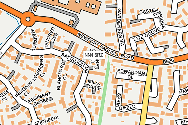 NN4 6RZ map - OS OpenMap – Local (Ordnance Survey)