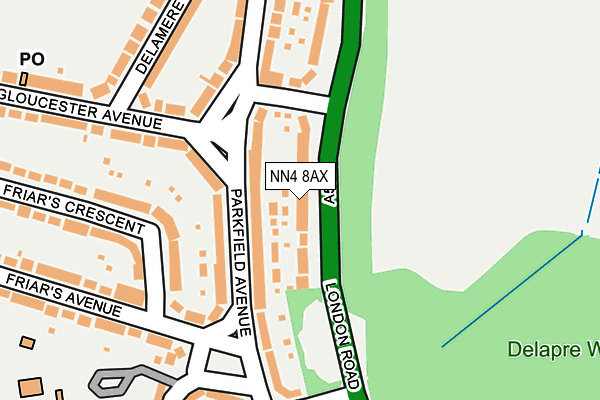 NN4 8AX map - OS OpenMap – Local (Ordnance Survey)