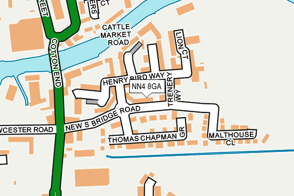 NN4 8GA map - OS OpenMap – Local (Ordnance Survey)