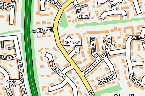 NN4 9XW map - OS OpenMap – Local (Ordnance Survey)