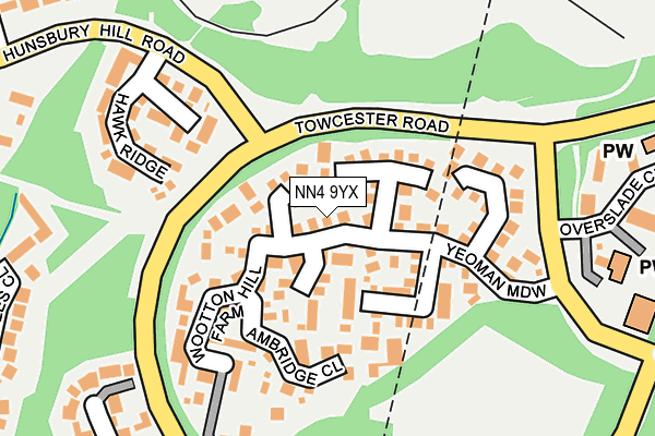 NN4 9YX map - OS OpenMap – Local (Ordnance Survey)