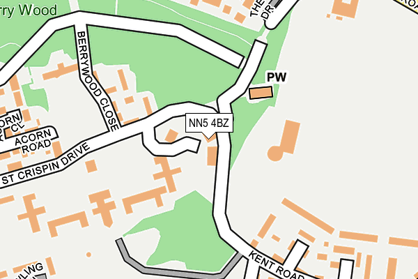 NN5 4BZ map - OS OpenMap – Local (Ordnance Survey)